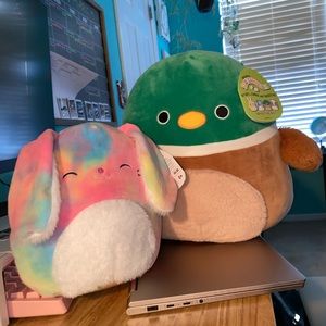 12" Avery Duck & 8" Candy Bunny Squishmallow
